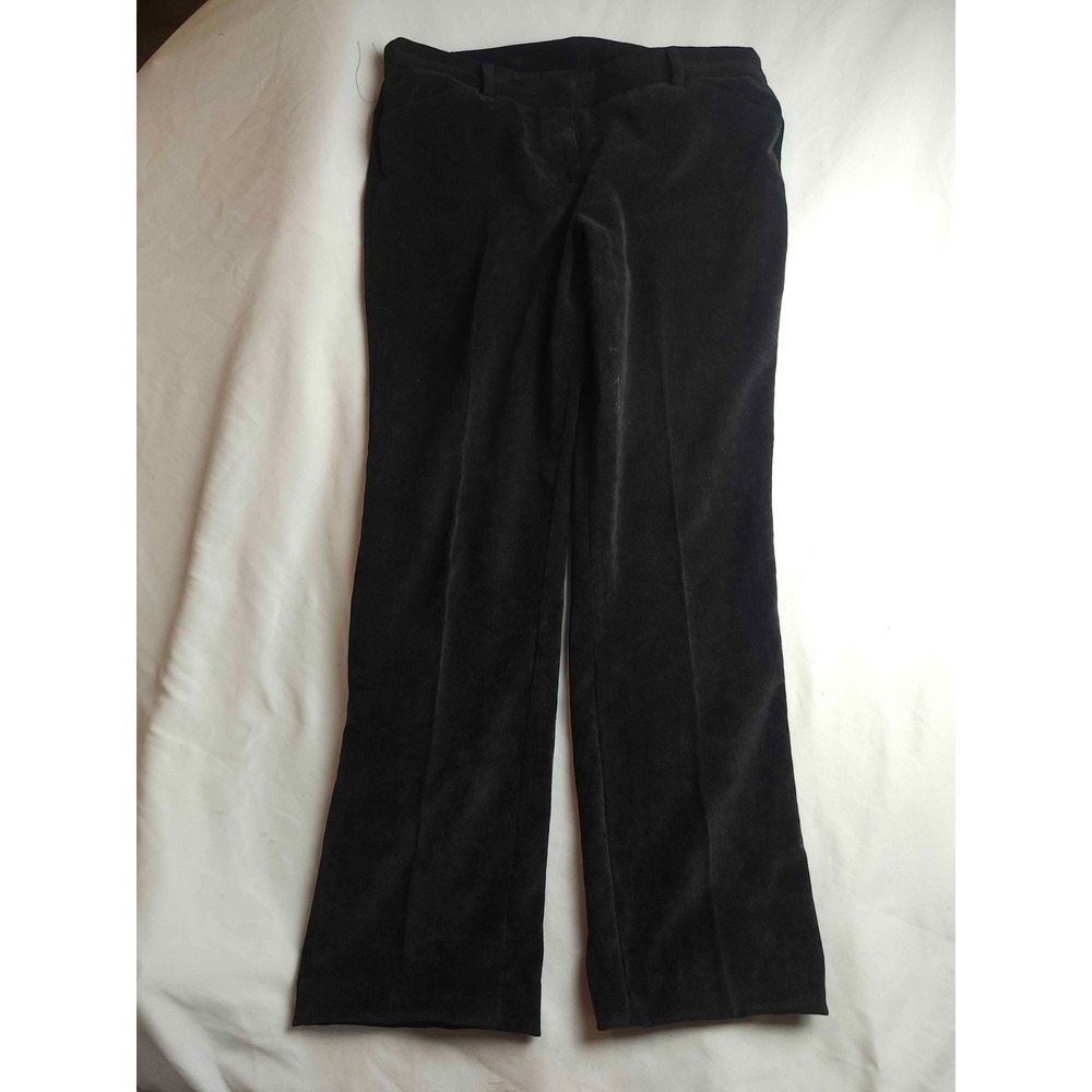 New Directions Flare Dress Pants Trousers Womens Size 10 Black Corduroy Career